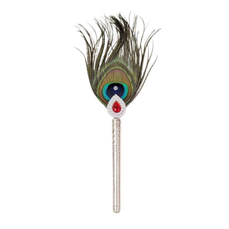 1 Par Pure Silver Mor Pankh Peacock Feather Shriramsilverworks