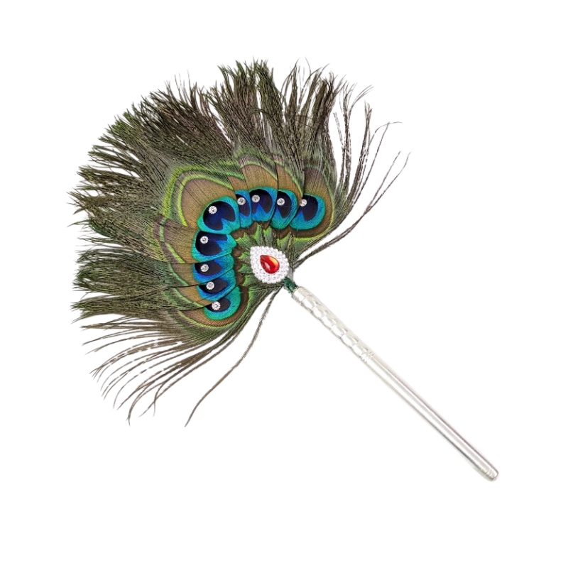 9 Par Pure Silver Mor Pankh Peacock Feather Shriramsilverworks