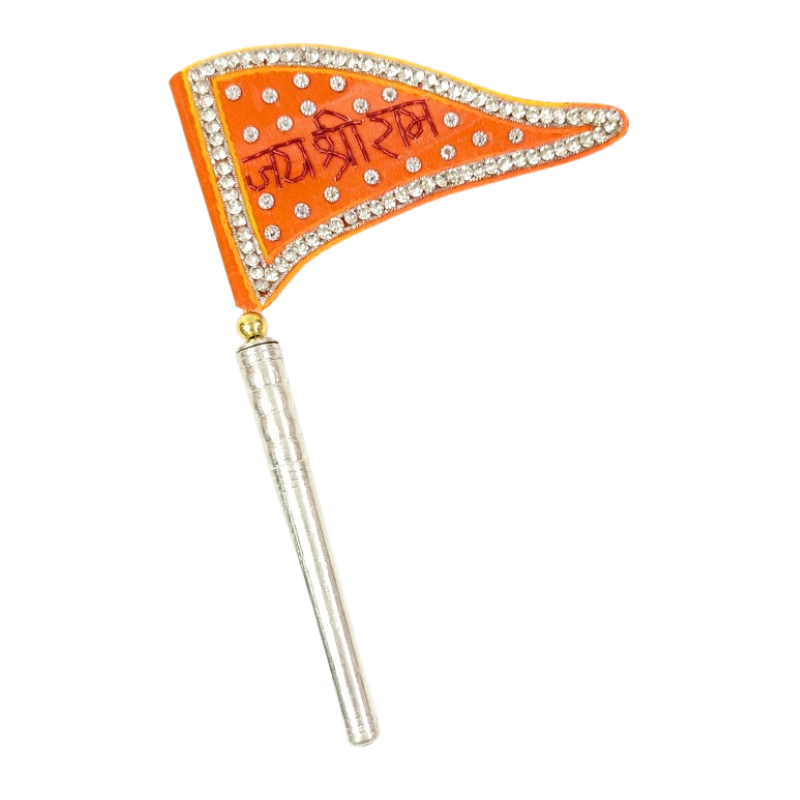 Pure Silver Jai Shree Ram Dwaja Flag Bhagwa Shriramsilverworks