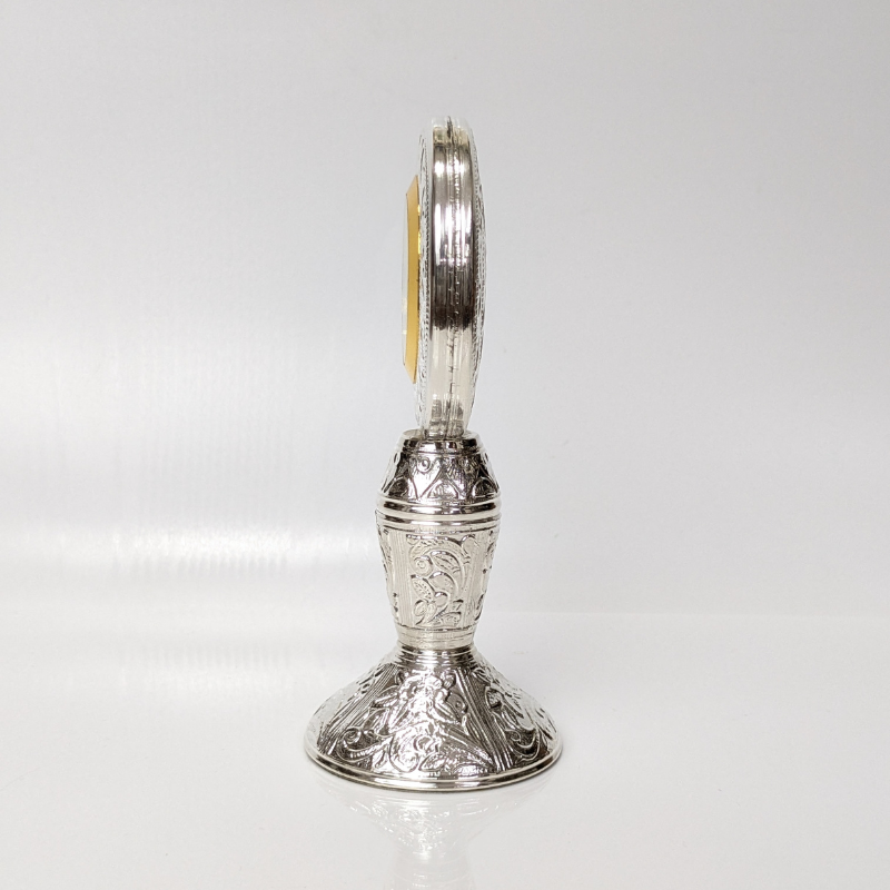 Heritage Handcrafted Silver Table Clock Small Shriramsilverworks