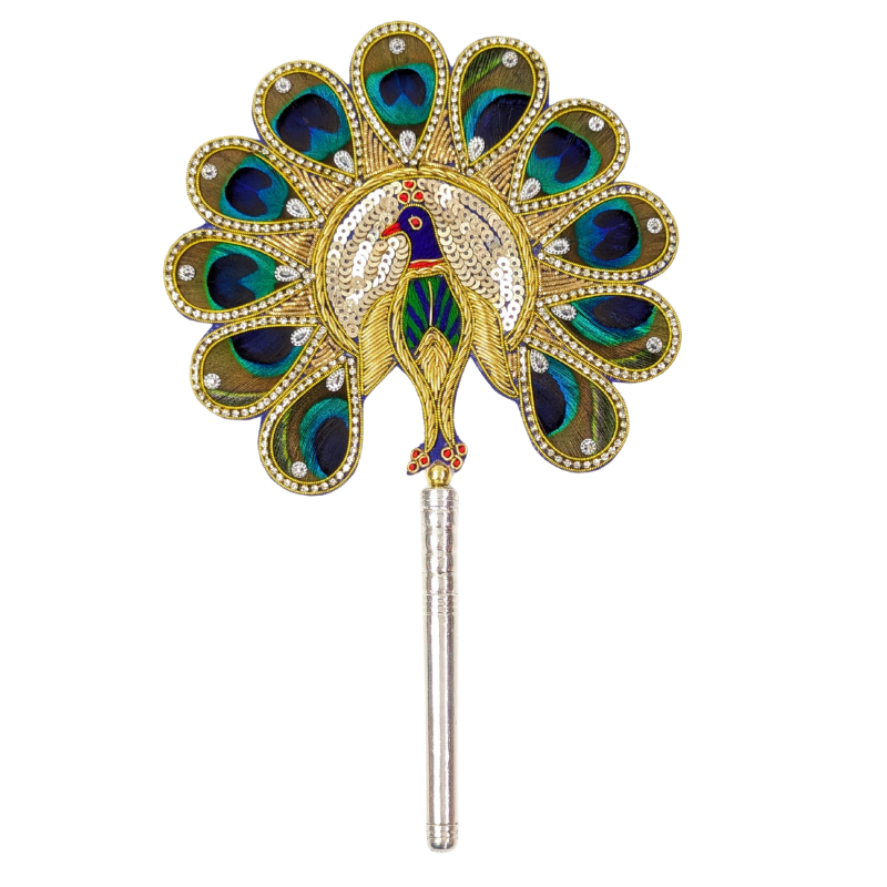 Handcrafted 11 Par Pure Silver Mor Pankh Patch Round Shriramsilverworks