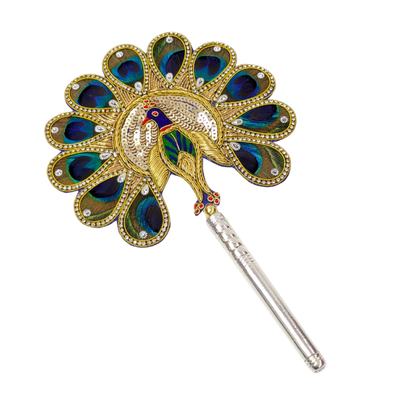 Handcrafted 11 Par Pure Silver Mor Pankh Patch Round Shriramsilverworks