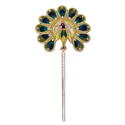 Handcrafted 11 Par Pure Silver Mor Pankh Patch Round Shriramsilverworks