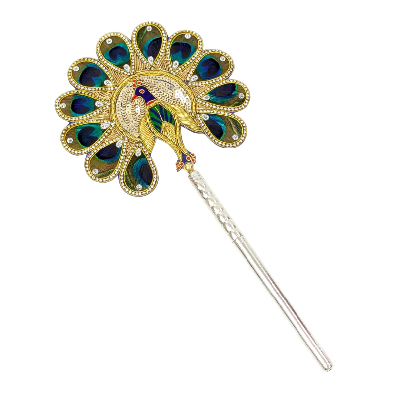 Handcrafted 11 Par Pure Silver Mor Pankh Patch Round Shriramsilverworks