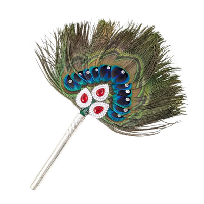 11 Par Pure Silver Mor Pankh Peacock Feather Shriramsilverworks