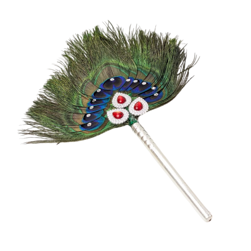 11 Par Pure Silver Mor Pankh Peacock Feather Shriramsilverworks