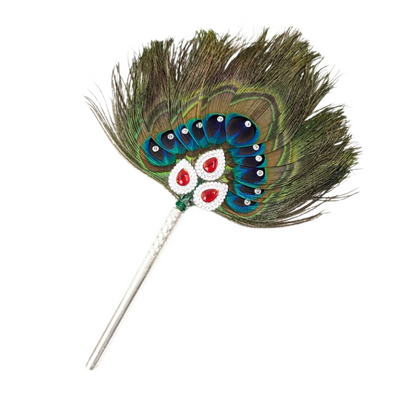 11 Par Pure Silver Mor Pankh Peacock Feather Shriramsilverworks