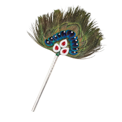 11 Par Pure Silver Mor Pankh Peacock Feather Shriramsilverworks