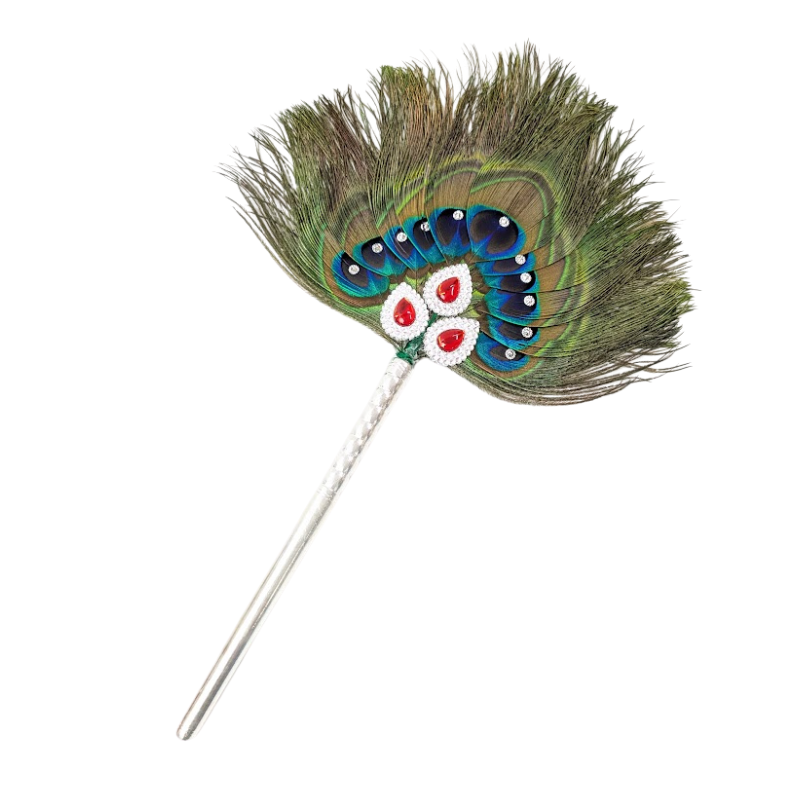 11 Par Pure Silver Mor Pankh Peacock Feather Shriramsilverworks