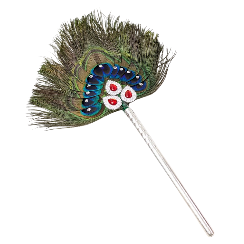 11 Par Pure Silver Mor Pankh Peacock Feather Shriramsilverworks