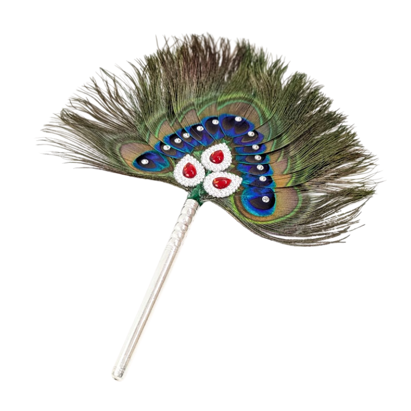 13 Par Pure Silver Mor Pankh Peacock Feather Shriramsilverworks