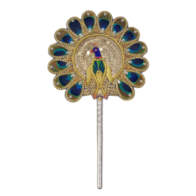 Handcrafted 14 Par Pure Silver Mor Pankh Patch Round Shriramsilverworks