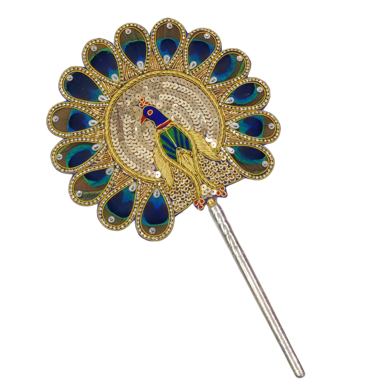 Handcrafted 14 Par Pure Silver Mor Pankh Patch Round Shriramsilverworks