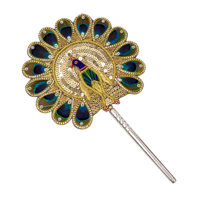 Handcrafted 14 Par Pure Silver Mor Pankh Patch Round Shriramsilverworks