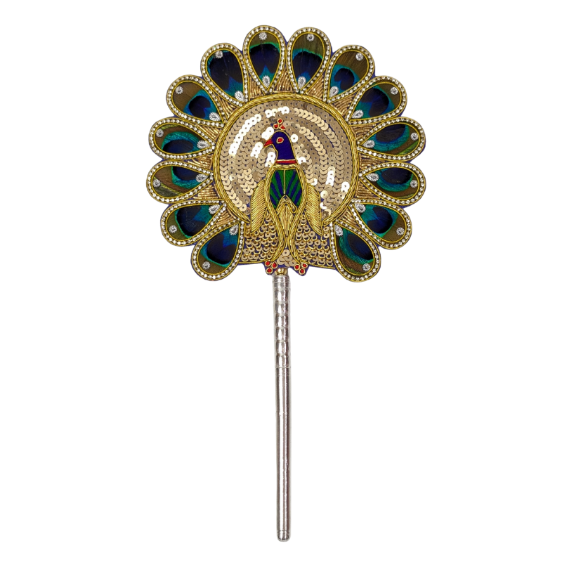 Handcrafted 14 Par Pure Silver Mor Pankh Patch Round Shriramsilverworks