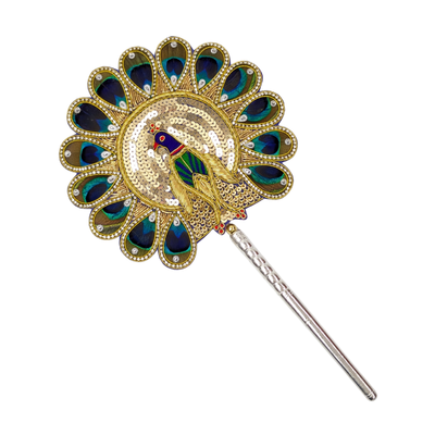 Handcrafted 14 Par Pure Silver Mor Pankh Patch Round Shriramsilverworks