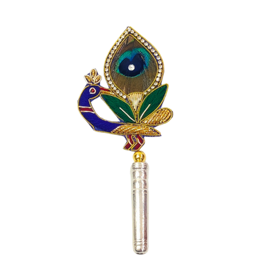 Handcrafted 1 Par Pure Silver Mor Pankh Patch Shriramsilverworks