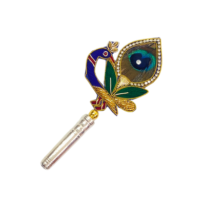 Handcrafted 1 Par Pure Silver Mor Pankh Patch Shriramsilverworks