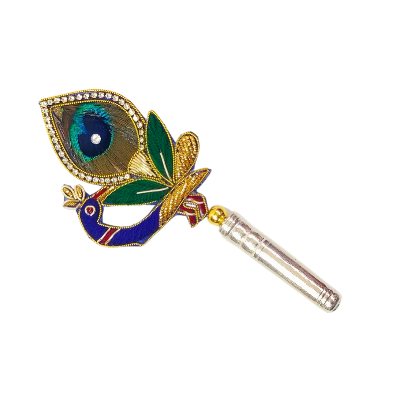 Handcrafted 1 Par Pure Silver Mor Pankh Patch Shriramsilverworks