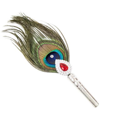 1 Par Pure Silver Mor Pankh Peacock Feather Shriramsilverworks