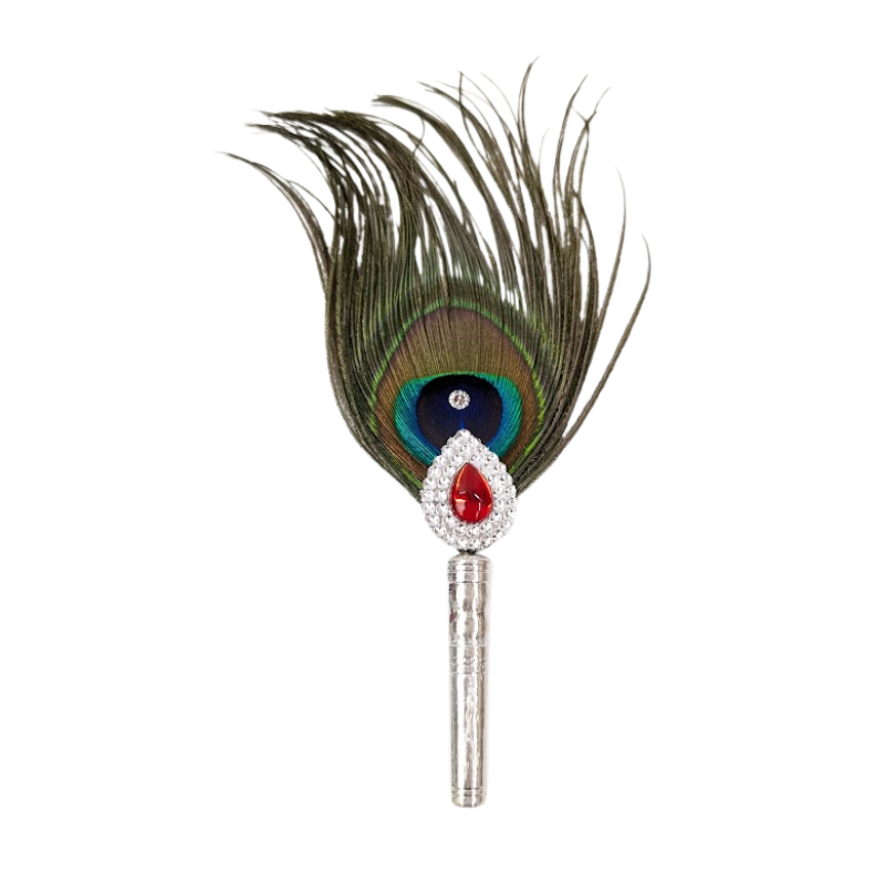 1 Par Pure Silver Mor Pankh Peacock Feather Shriramsilverworks