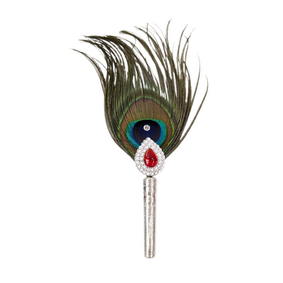 1 Par Pure Silver Mor Pankh Peacock Feather Shriramsilverworks