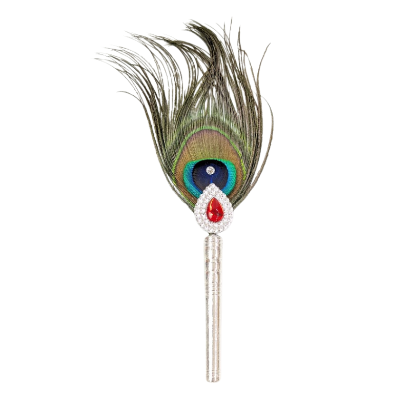 1 Par Pure Silver Mor Pankh Peacock Feather Shriramsilverworks