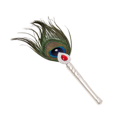 1 Par Pure Silver Mor Pankh Peacock Feather Shriramsilverworks