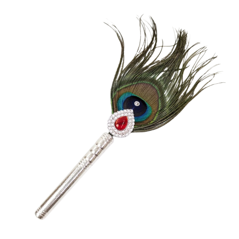 1 Par Pure Silver Mor Pankh Peacock Feather Shriramsilverworks