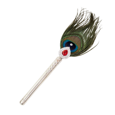 1 Par Pure Silver Mor Pankh Peacock Feather Shriramsilverworks