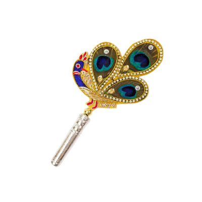 Handcrafted 3 Par Pure Silver Mor Pankh Patch Shriramsilverworks