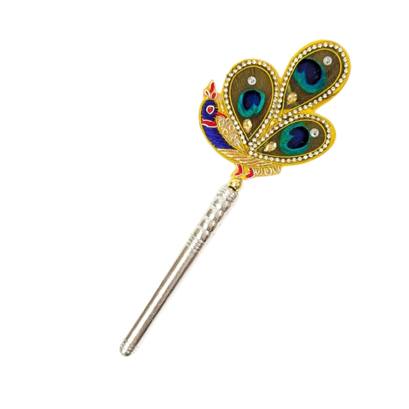 Handcrafted 3 Par Pure Silver Mor Pankh Patch Shriramsilverworks