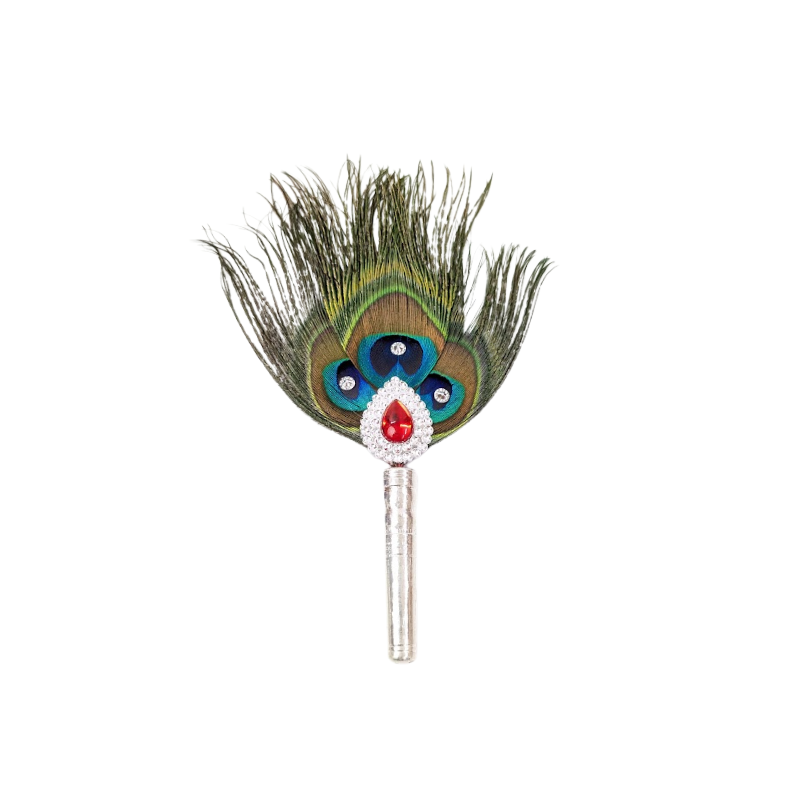 3 Par Pure Silver Mor Pankh Peacock Feather Shriramsilverworks