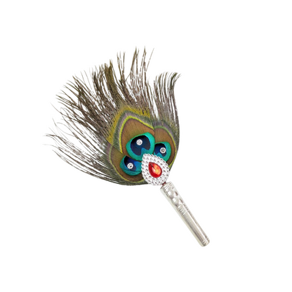 3 Par Pure Silver Mor Pankh Peacock Feather Shriramsilverworks