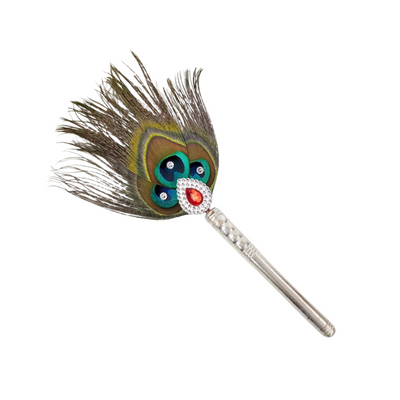 1 Par Pure Silver Mor Pankh Peacock Feather Shriramsilverworks