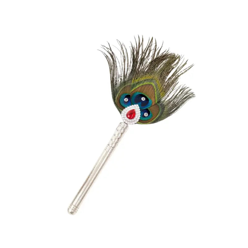 1 Par Pure Silver Mor Pankh Peacock Feather Shriramsilverworks