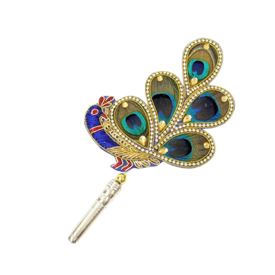 Handcrafted 5 Par Pure Silver Mor Pankh Patch Large Shriramsilverworks