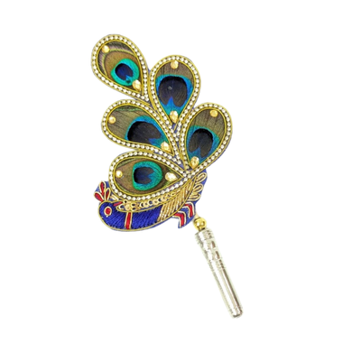 Handcrafted 5 Par Pure Silver Mor Pankh Patch Large Shriramsilverworks