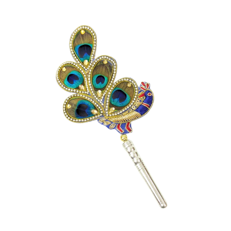 Handcrafted 5 Par Pure Silver Mor Pankh Patch Large Shriramsilverworks