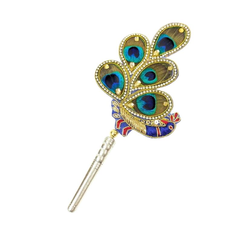 Handcrafted 5 Par Pure Silver Mor Pankh Patch Large Shriramsilverworks