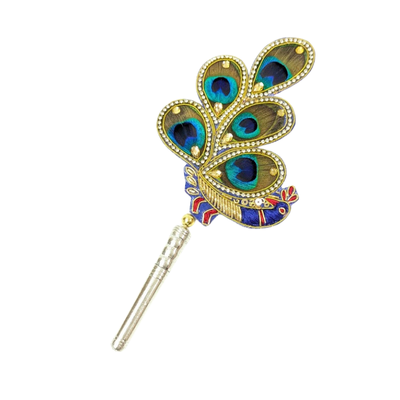 Handcrafted 5 Par Pure Silver Mor Pankh Patch Large Shriramsilverworks