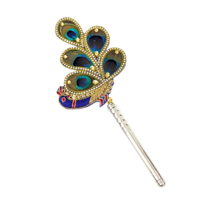 Handcrafted 5 Par Pure Silver Mor Pankh Patch Large Shriramsilverworks