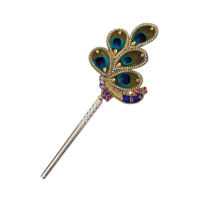 Handcrafted 5 Par Pure Silver Mor Pankh Patch Large Shriramsilverworks