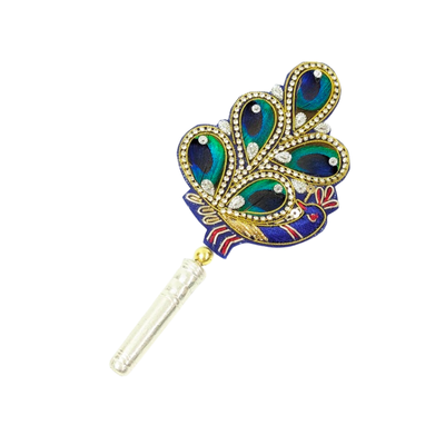 Handcrafted 5 Par Pure Silver Mor Pankh Patch Medium Shriramsilverworks