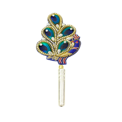 Handcrafted 5 Par Pure Silver Mor Pankh Patch Medium Shriramsilverworks