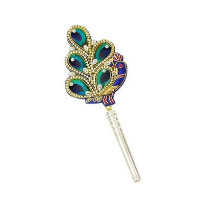 Handcrafted 5 Par Pure Silver Mor Pankh Patch Medium Shriramsilverworks