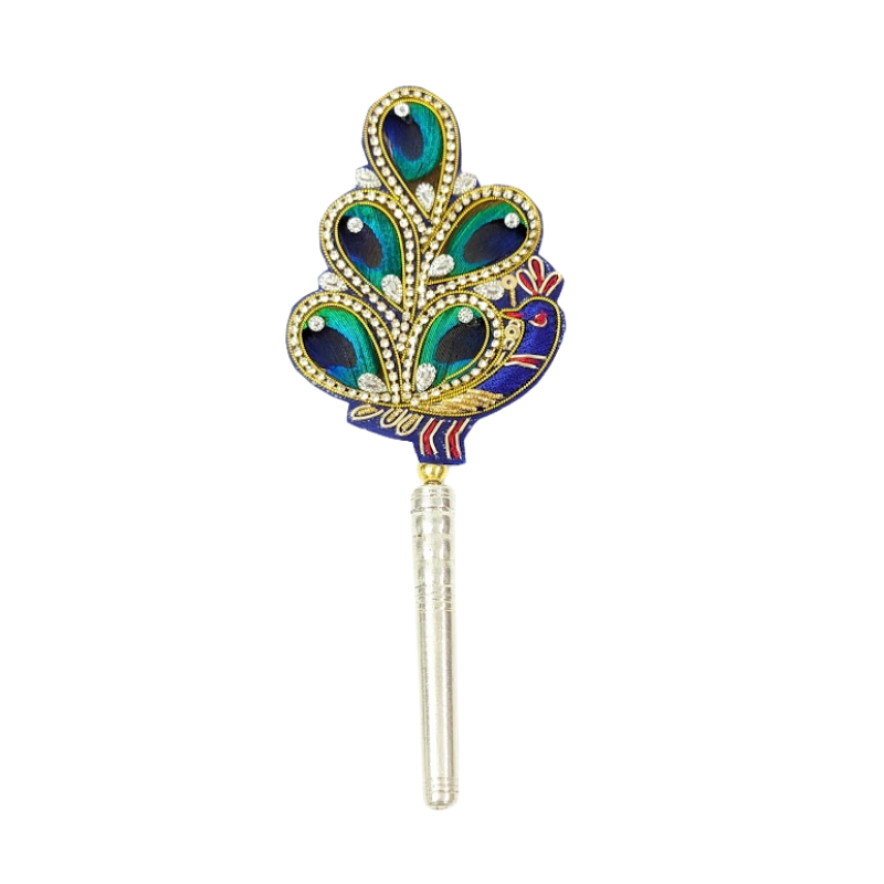 Handcrafted 5 Par Pure Silver Mor Pankh Patch Medium Shriramsilverworks