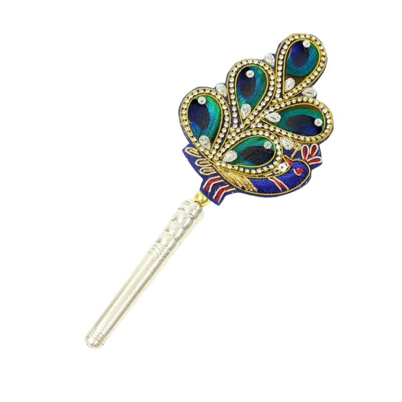 Handcrafted 5 Par Pure Silver Mor Pankh Patch Medium Shriramsilverworks