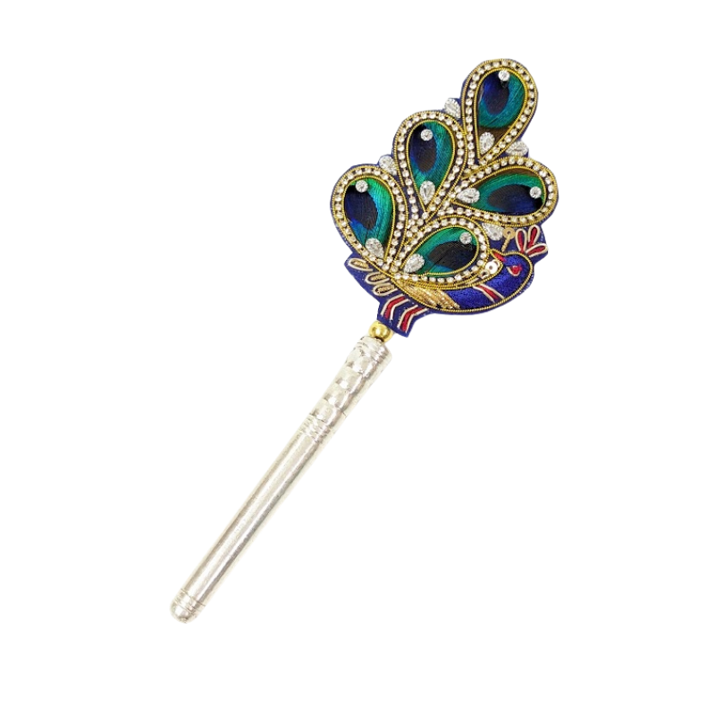 Handcrafted 5 Par Pure Silver Mor Pankh Patch Medium Shriramsilverworks