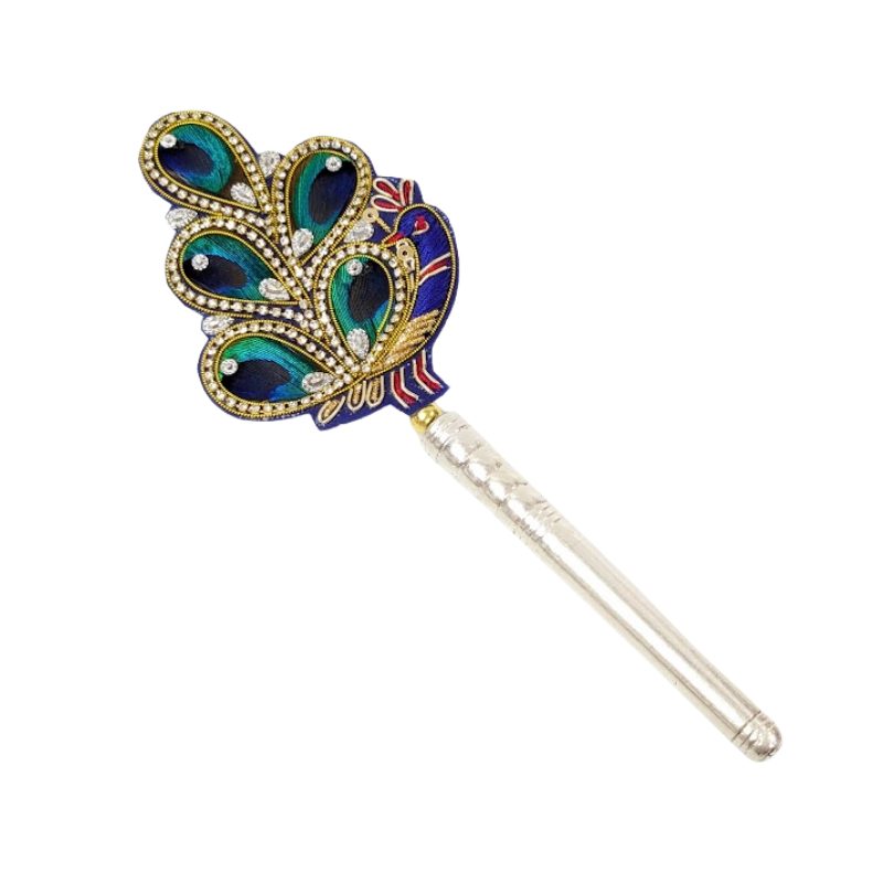 Handcrafted 5 Par Pure Silver Mor Pankh Patch Medium Shriramsilverworks